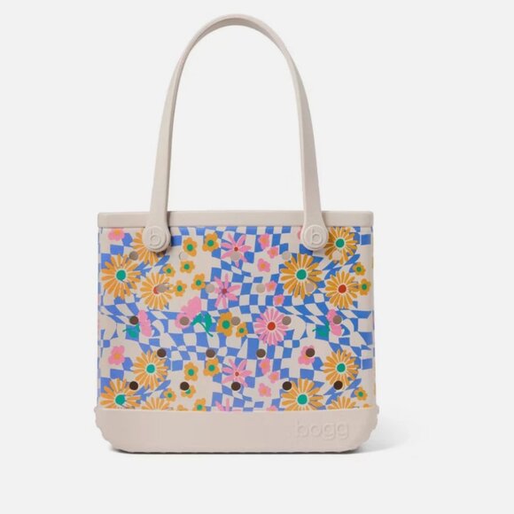 NWT Baby Bogg Bag Tote Bag - Blue Saffron Check'er Out - Picture 2 of 7